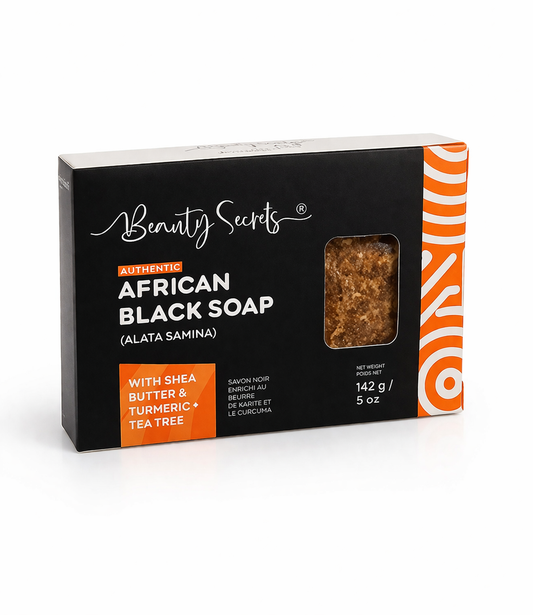 African Black Soap with Shea butter & Turmeric +Tea tree